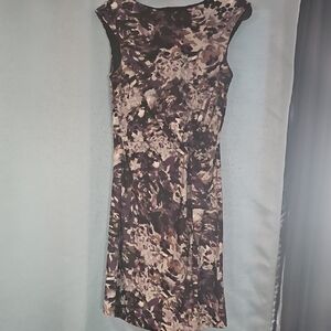 Michaels Abstract Purple and Black Midi Dress